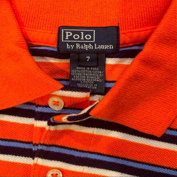 Ralph Lauren Striped Cotton Polo Shirt. Sz. 7 - Picture 2 of 5